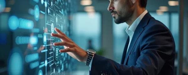 Direction d'une PME protégeant son infrastructure numérique dans un environnement professionnel