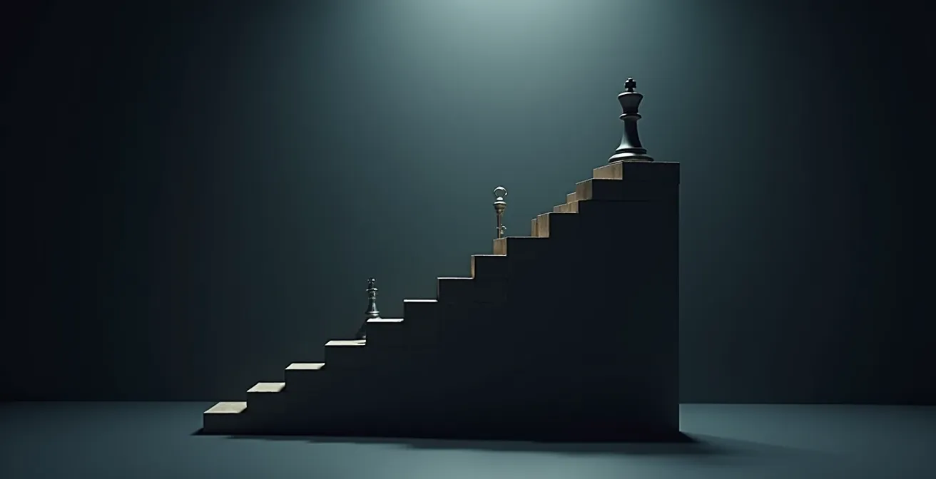 Représentation symbolique de l'escalade des risques cyber sans mesures de protection